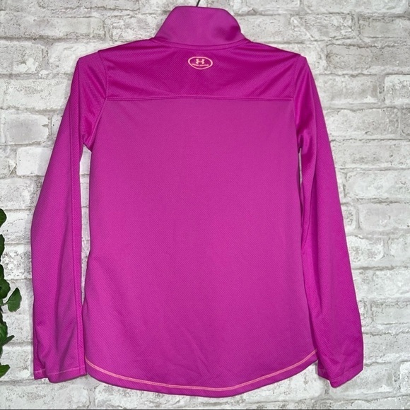 UNDER ARMOUR Girl’s Youth Waffle Mesh Quarter Zip‎ Long Sleeve Shirt Sz XL - Picture 4 of 7